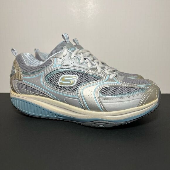 Womens SKECHERS Shape Ups Silver Comfort Shoes / Size 9.5 - Picture 1 of 8